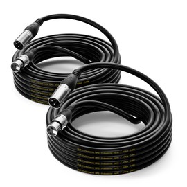 EBXYA XLR Cable 35ft 2 Packs - Premium Balanced Microphone Cable with 3-Pin XLR Male to Female Mic Speaker Cable, Black