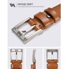 WOLFANT Handmade Full Grain Leather Casual Belts for Men,100% Italian