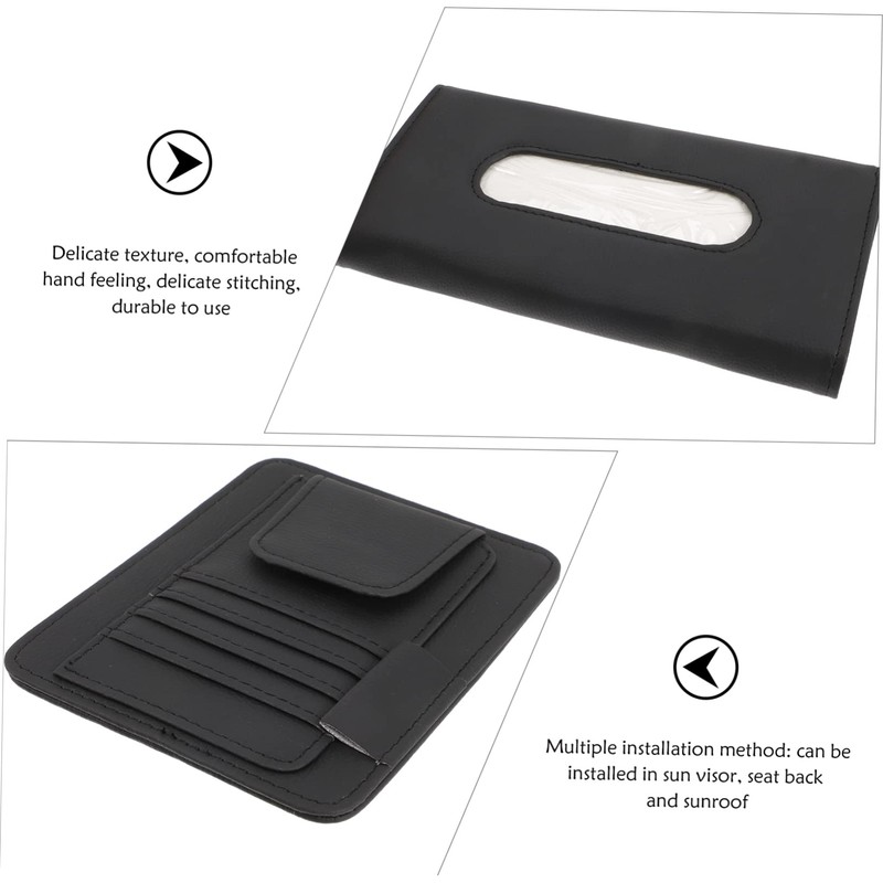 Outanaya 1Set Car Tissue Holder Premium Leather Napkin Holder for