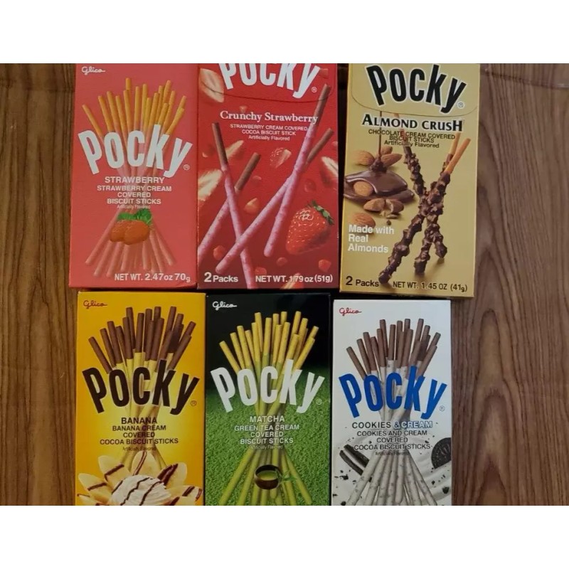 GLICO 6 PACK POCKY BISCUIT STICK CHOCOLATE,STRA