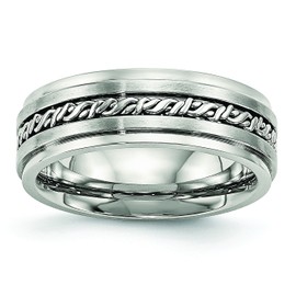 Stainless Steel Brushed and Polished Braided 7mm Band Size 7