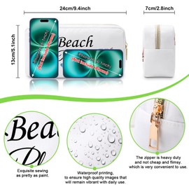 Beach Lovers Gifts Cruise Cosmetic Bags Beach Vacation Gifts for Women Her Girls Makeup Bags Ocean Theme Gifts Christmas Graduation Birthday Gift Friendship Gifts for Sister Summer Beach Travel Pouch