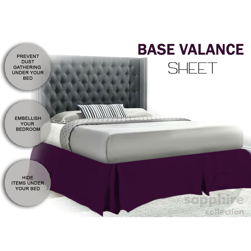 Sapphire Collection PLAIN DYED POLY COTTON PLEATED PLATFORM BASE VALANCE