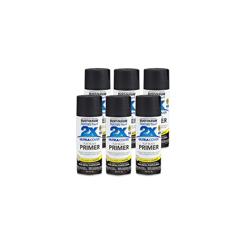 Rust-Oleum 249846-6 PK Painter's Touch 2X Ultra Cover, Flat Black