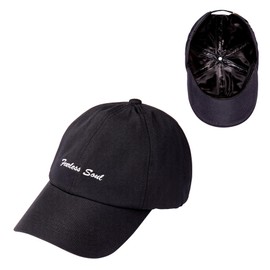 Red by Kiss Satin-Lined Baseball Cap, Comfortable Fit Adjustable Hat, Hair Protection Unique Designs (Fearless Soul)