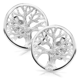 Stud Earring Silver 925 Life Tree Materia - Celtic Earrings Ladies Jewellery Box Tree ø14mm Included Connectors #SO-179