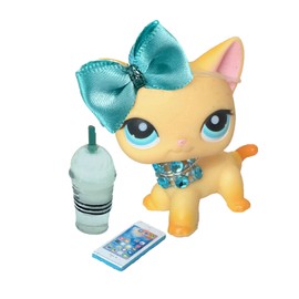 Pet Shop Accessories LPS 4 PC Lot Bow Necklace Phone Coffee Clothes CAT NOT Included …