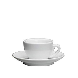 Cilio Porzellan Espressotasse "Roma" weiß, inklusive Untertasse, 1 Stück (1er Pack)