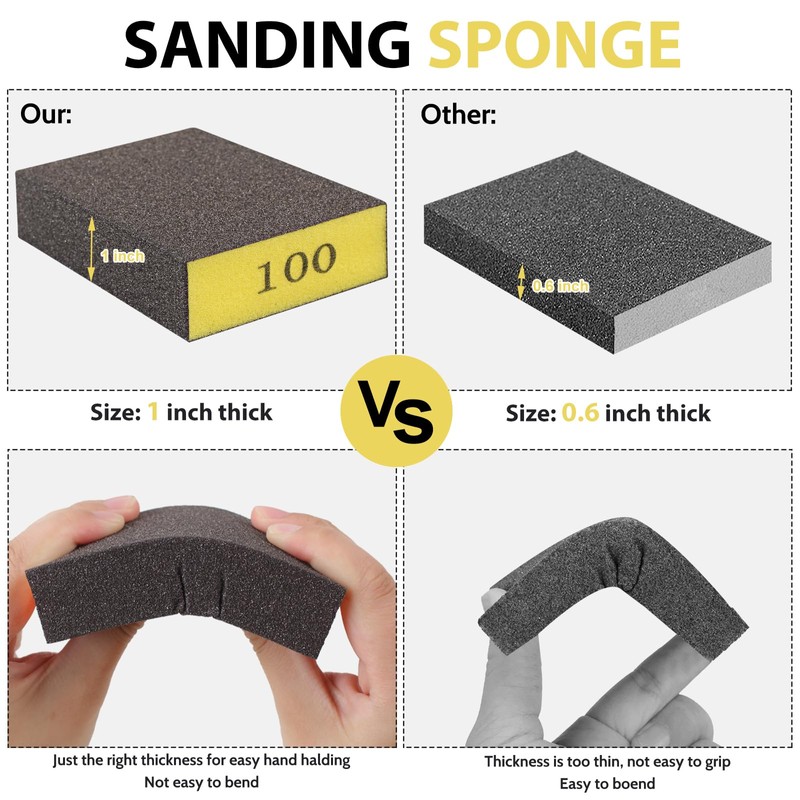 Romeda 8-Pack Sanding Sponge, 100 Grit