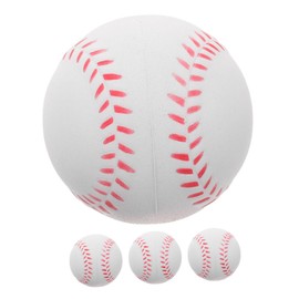 KOMBIUDA 4Pcs PU Foam Training Baseballs Soft Indoor Practice Balls for Boys and Girls Beginners Safe for Youth Sports Training for Baseball Practice Skill Development