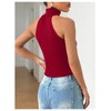 MakeMeChic Women's Sleeveless Turtleneck Sweater Top Crop Backless Mock Neck