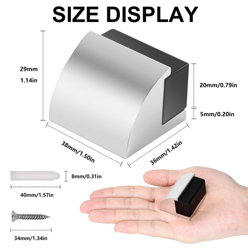 Door Stoppers, Floor Mounted Door Stops Rubber Black Door Stop