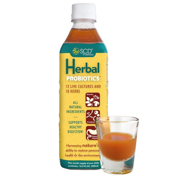 SCD Probiotics Herbal Probiotics - Bioavailable Liquid Probiotic Supplement, 12