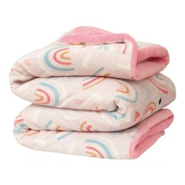 Chiqui Mundo Cobertor Cunero Bebé Borreguita 2 Vistas Alaska Arcoiris