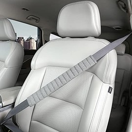 HighnessHwoo Car Seatbelt Covers Cushion Shoulder Pads Protector Sleeve for Adults, Auto Extra Long Seat Belt Strap Cover Decorations for Women, Kids, Honda, Trucks Accessories, 1pc, 15.5in, Gray