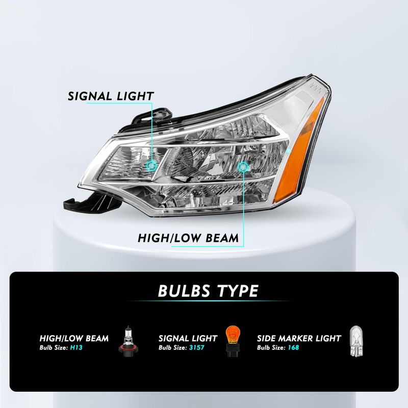 TUSDAR OEM Factory Headlight Assembly w/Bulbs for 2008 2009 2010