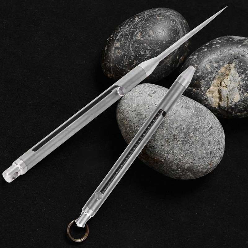 Portable Titanium Alloy Telescopic Toothpick Case Holder for Camping Hiking