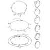 JFORYOU Anklets and Toe Ring Set for Women Girl Silver