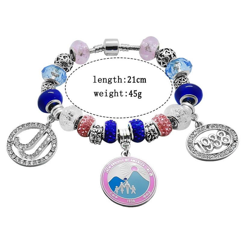 muiot JACK AND JILL Sorority Bracelet JJ 1938 Rhinestone Letter