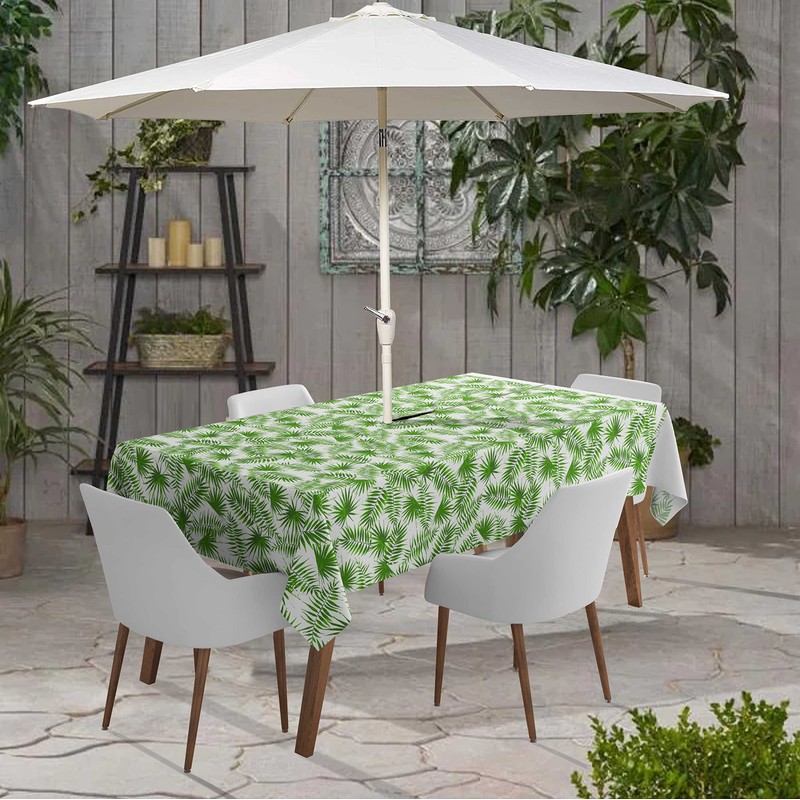 Vargottam Indoor/Outdoor Tablecloth 58x82 Inch RectangleTablecloth with Umbrella Hole and
