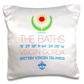 3dRose The Baths, Virgin Gorda, British Virgin Islands, Chic Travel Gift 16x16 inch Pillow Case