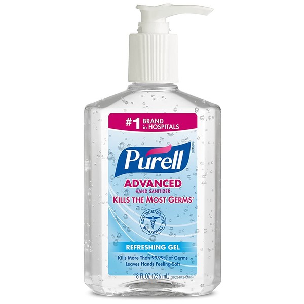 Purell 965212EA Advanced Instant Hand Sanitizer, 8oz Pump Bottle