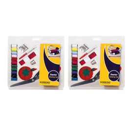 Korbond Twin Pack Beginner Sewing Sets – 21 Piece Essential Accessories Set for Crafting and Repair in Each Set – Hand Sewing - 42 Pieces