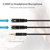 Headphone Mic Splitter 3.5mm Jack Audio Mic Braided Adapter Aux