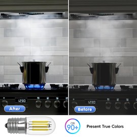 Jensense Microwave Light Bulbs Under Hood - Appliance Bulb E17 LED Bulb 125V 40W Equivalent Range Microwave Light Replace 8206232A Non dimmable 5000K Daylight 2 Pack