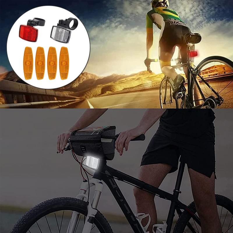 Bicycle Reflectors Front Rear Set, Bicycle Reflectors Spoke Reflectors, Set