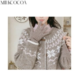 MILKCOCOA Ribbon Wool Gloves 1pair, Color:Red