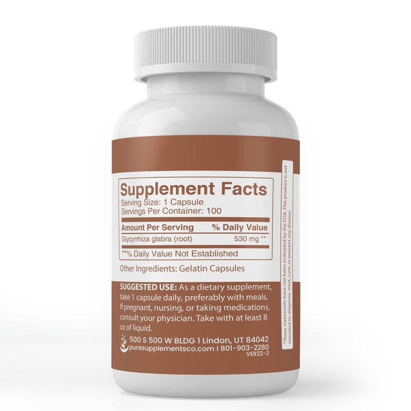 Pure Original Ingredients Licorice Root Extract (100 Capsules) Always Pure,