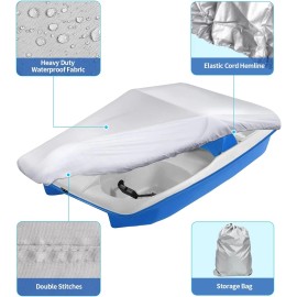 iCover Grey Waterproof Uv Resistant Pedal Boat Cover For 3 Or 5 Person Boats