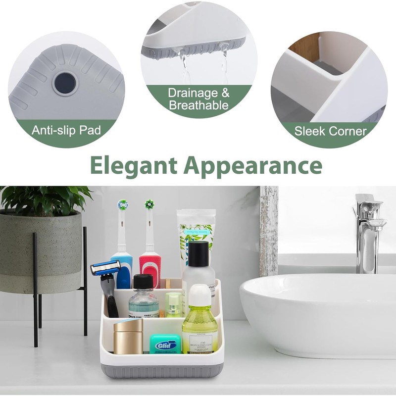 Chintu Bathroom Toothbrush Holders for Countertop - Electric Toothbrush Organizer
