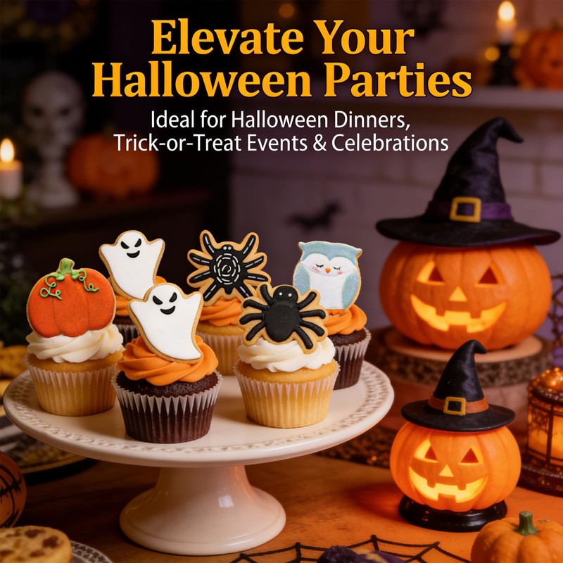 12 Pcs Halloween Cookie Cutters Set, Mini Stainless Steel Spooky