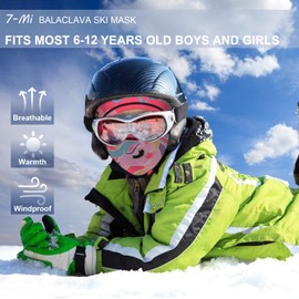 7-Mi Children's Balaclava Ski Mask Windproof Winter Boys Girls Cold Weather Winter Sports Skiing Cycling, pink