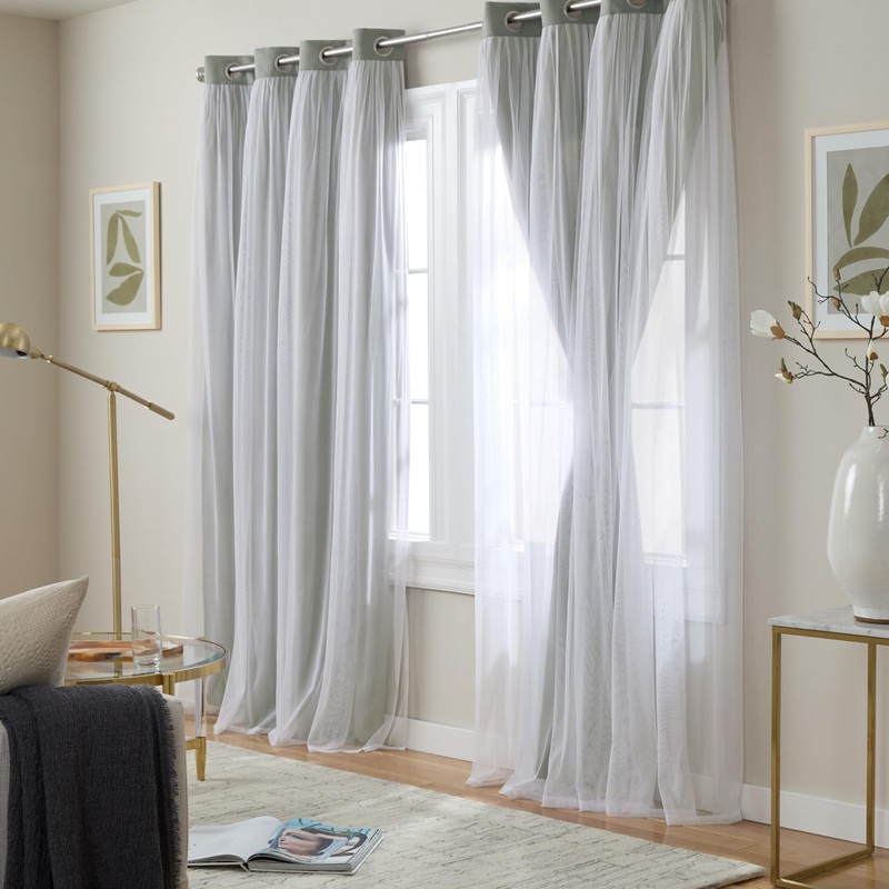 TOWN & COUNTRY LUXE Talia Double Layer Indoor Curtains, Sheer