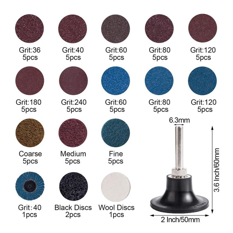 S SATC 2 Inch Sanding Discs 70PCS Die Grinder Sanding