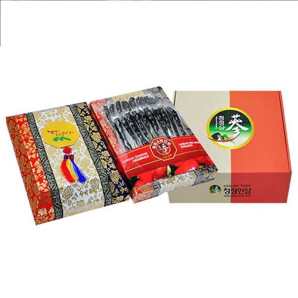 Red Ginseng Gin and Jeonggwa Ginseng Gift Set Chuseok Lunar New Year 500g (Hanji box) / 홍삼 진과 정과 인삼 선물 세트 추석 설 500g(한지함)