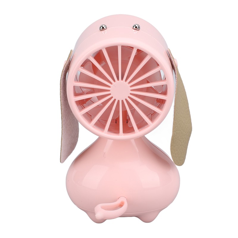 Handheld Fan Cute Cartoon Dog Shaped 3 Speeds Rechargeable Portable