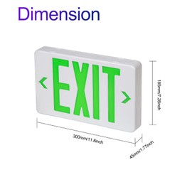 GZRUIYANG Green LED Exit Sign With Emergency Light - UL Listed, Battery Backup, AC 120/277V - Commercial Lights for Business - 6 Pack