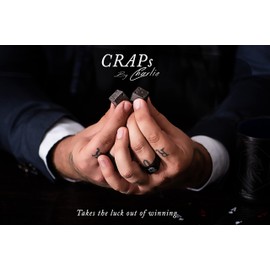 Carbon-By-Charlie Solid Carbon Fiber Dice Set – Set of 5 Premium Craps Dice for Adults – Deluxe Dice Pair for Backgammon, Yahtzee, Craps and Other Dice Games