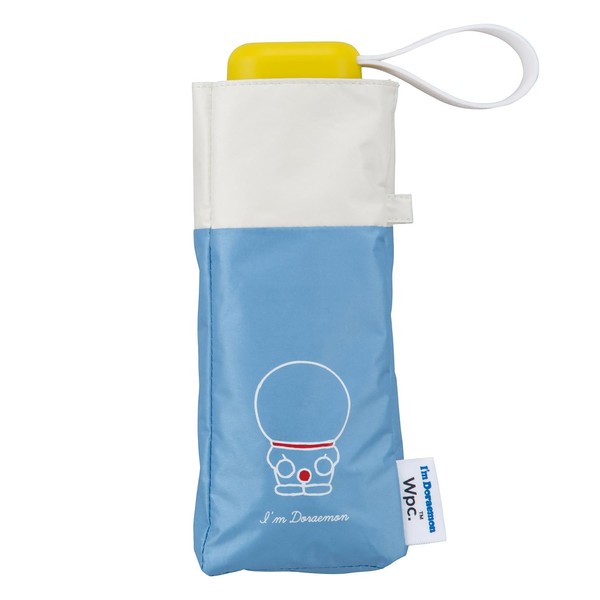 [2024] Wpc. Parasol Folding Umbrella, Light Shielding Doraemon Back Print Tiny Mini Blue "100% Light Shielding Rate, 100% UV Protection, UPF50+, Sun or Rain" Ribs, 20.9 inches (53 cm), Ladies'
