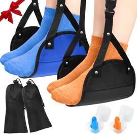Woolitime Foot Hammock for Plane Travel - 2 Pack Airplane Foot Hammock, Portable Foot Rest Leg Hammock for Airplane Travel, Adjustable Plane Footrest Foot Sling, Air Essentials for Long Flight