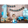 40 Inch Light Blue Number 1 with Latex Balloons, Large