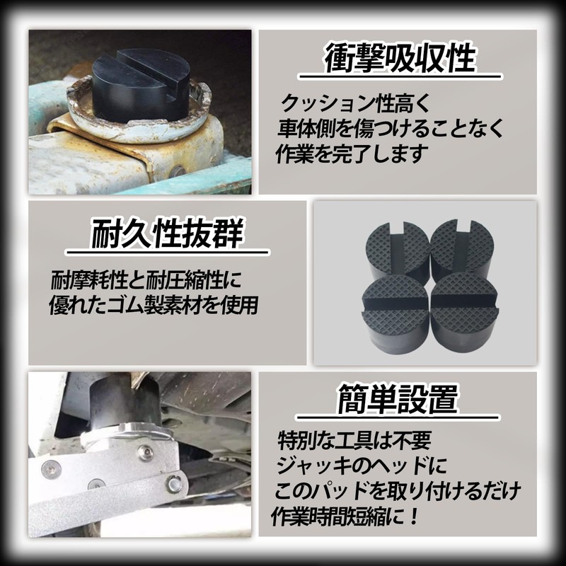 HTharros Universal Hydraulic Garage Jack Rubber Pads - Slip Prevention,