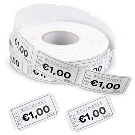 WJMY 1000 Sheets Food Stamps & Beverage Marks Consecutive Numbering Easy Tear Off for Parties Amusement Parks Pubs Weddings (1 Euro)