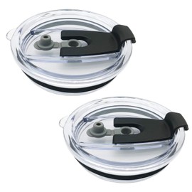 Tumbler Lids Spillproof 20 Oz,2 Replacement Lids for 20 oz YETI Rambler,BPA Free & Straw Friendly,Spill-proof Lids,Covers for 20 Ounce Tumbler Cup(20 oz, Black)