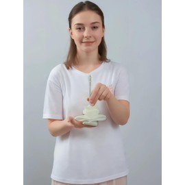 RVDKBULB Foldable Compact Silicone Douche Bottle, Reusable Travel Douche Kit, 24 FL Oz Capacity, White