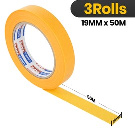 ADHES Painters Tape Orange Washi Masking Tape for Painting Indoor Decoration Spraying Construction No Residue 19mm x 50m/3Rolls Writable Artist Paint Tape for Walls Multi Surface Use